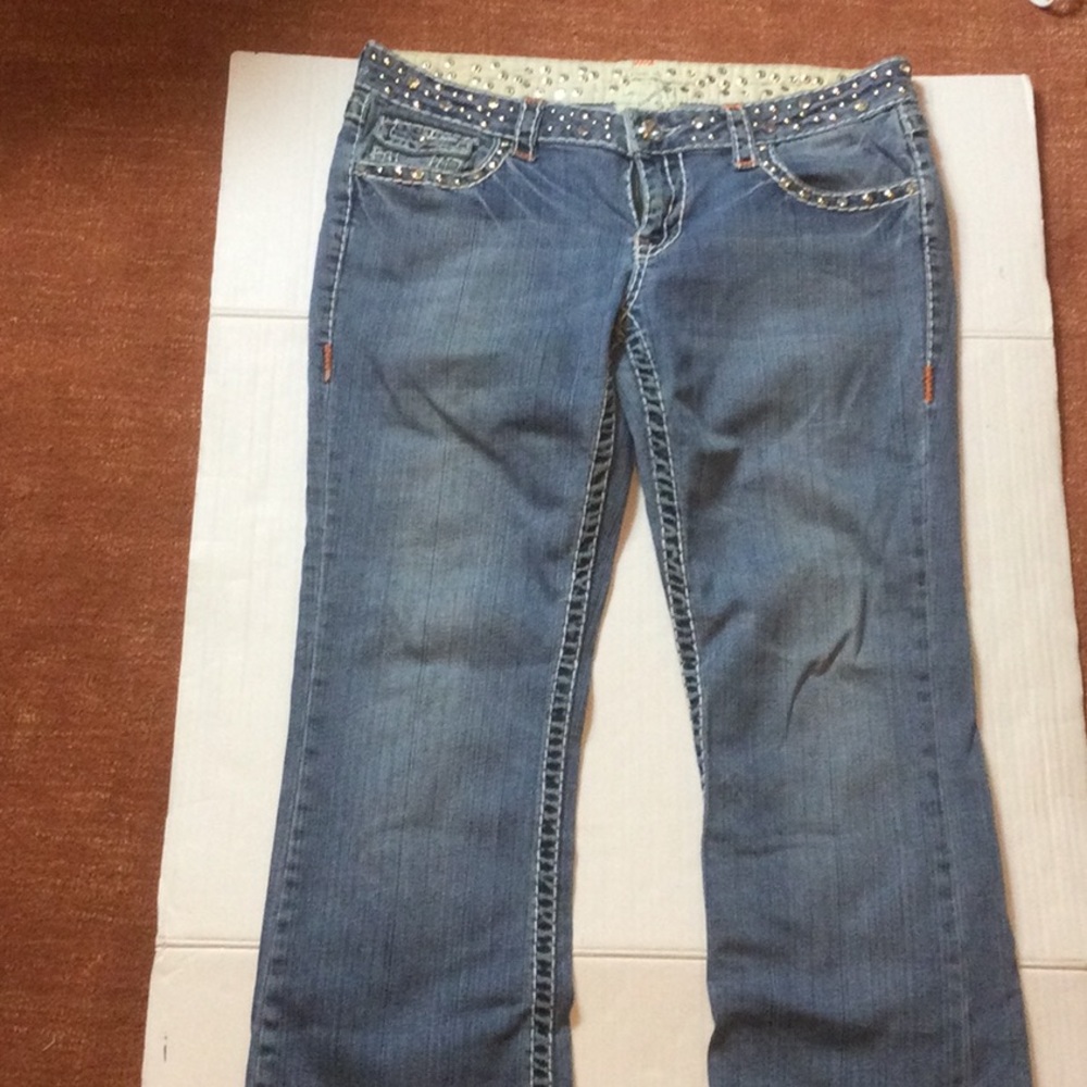 Women's LA idol Blue Jeans with Studded Details Sz 11